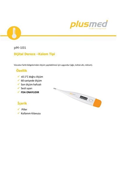 PlusMed Pm 101 Dijital Koltuk Altı Derece Ateş Ölçer