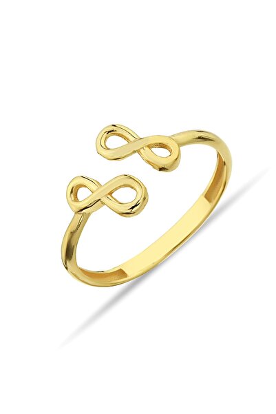 Argentum Concept Altın Kaplamalı 925 Ayar Gümüş Sonsuzluk İşareti Yüzük - Y01...