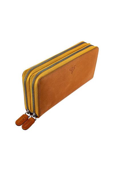 Garbalia Vintage δερμάτινη μουστάρδα κίτρινη τσάντα συμπλέκτη με θήκη τηλεφώνου για πορτοφόλι 100% χειροποίητη