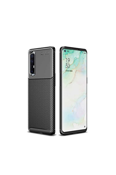 Nezih Case Oppo Reno 3 Pro Uyumlu Kamera Korumalı (CARBON TASARIM) Koruyucu L...