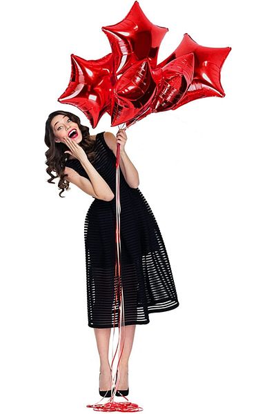 Deniz Party Store Star Foil Balloon 5 Pieces 18" Inch Red Color