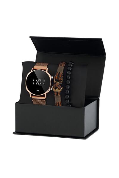 Forentina Erkek Led Kol Saati 2 Bileklik Kombin Set Erkek - Ps171700tr