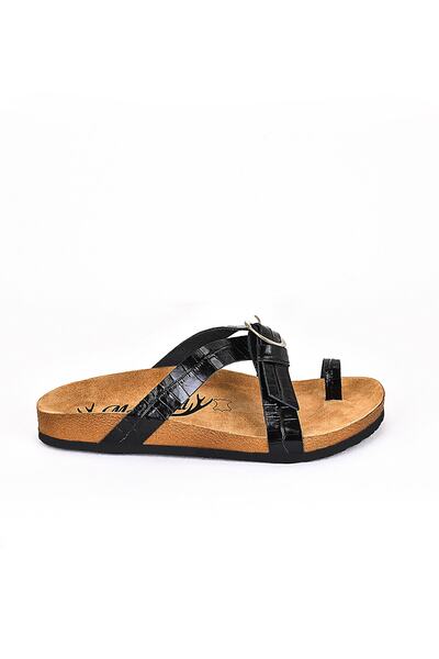 Moosefield Чорні чоловічі капці з натуральної шкіри