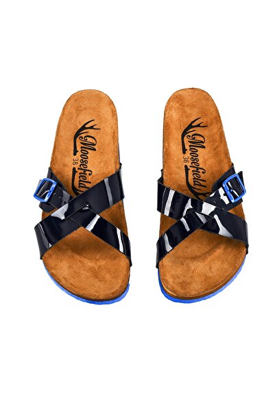 Moosefield Кожени тъмносини дамски чехли