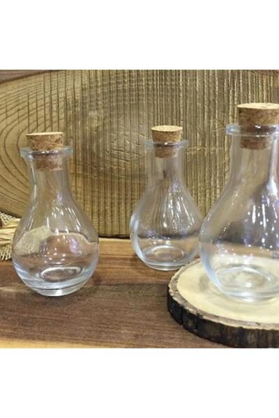 Aker Hediyelik Armut Cam Şişe +Mantar Tıpalı Ufak Armut Şekilli Cam Şişeler 5...