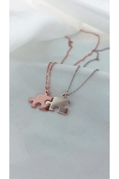 GÜVENAL GÜMÜŞ Bff Puzzle Gümüş Kolye Rose Sılver