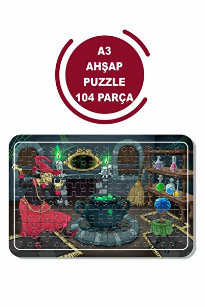 Baskı Atölyesi أحجية The Witch and the Witch's Cauldron A3 مكونة من 104 قطعة،...