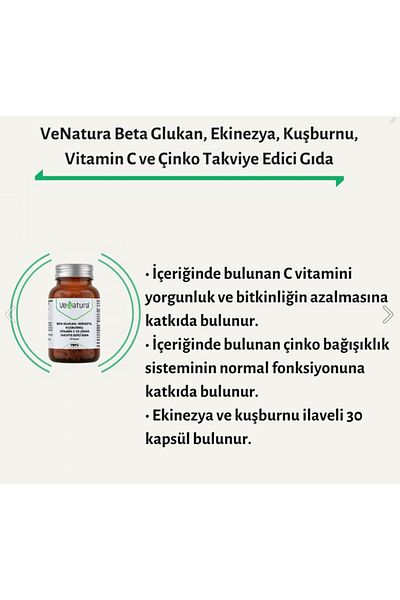 VeNatura Zinc Supplement with Beta Glucan and Vitamin C - 30 Capsules+Voonka Magnesium Citrate 200Mg 62 Tablets