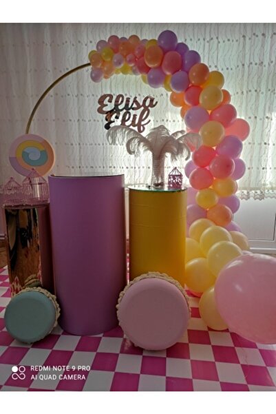 Makaron Balon Zinciri - 50 Adet Makaron Balon Ve 5 Mt Zincir Aparatı