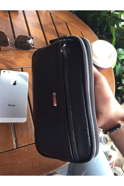 DERKON Unisex Hakiki Deri Elden Tutmalı Çanta