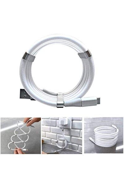 Genel Markalar Manyetik Mıknatıslı Kendini Toplayan Şarj Kablo Usb (TYPE-)