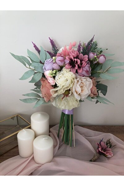 Melruel Tasarım Karanfil Buket - Gelin Buketi - Yapay Gelin Buketi - El Buket...