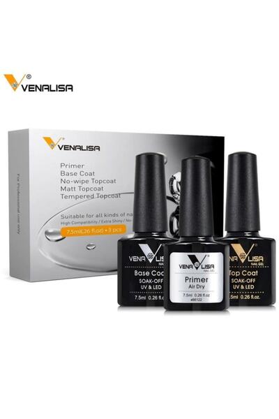 Venalisa Primer + Base Coat + Top Coat 3'lü Set 7.5 Ml