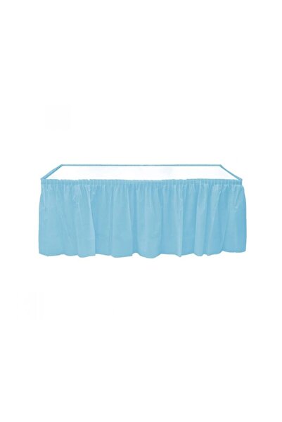 Roll-Up Light Blue Plastic Table Skirt 75 X 4,26 cm