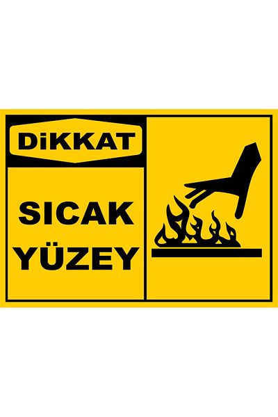 Burada Medikal ve Reklam لافتة تحذيرية تحذيرية للسطح الساخن مقاس 70 × 100 سم