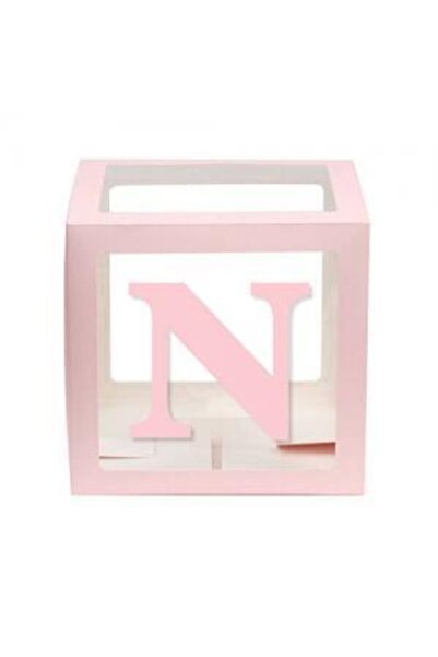 kidspartim Şeffaf Kutu Harf Pembe N