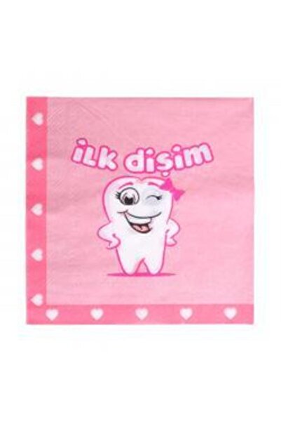 kidspartim منديل My First Tooth باللون الوردي