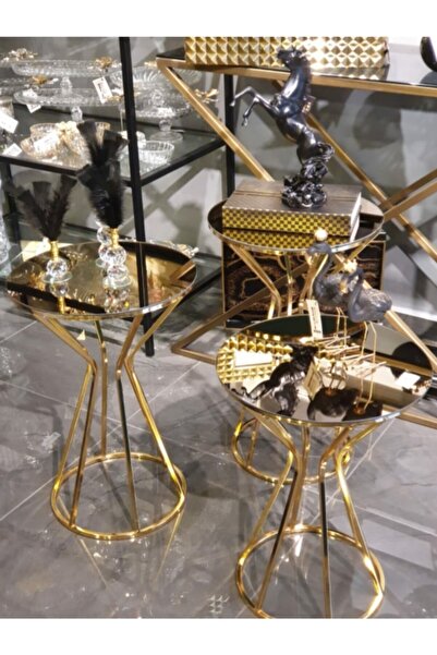 ÇengelköyDesign Nez Gold Kaplama 3lü Zigon Takımı