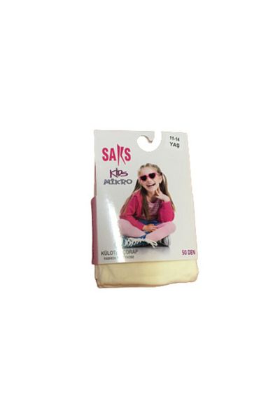 SAKS Girl's Ecru Micro 50 Pantyhose