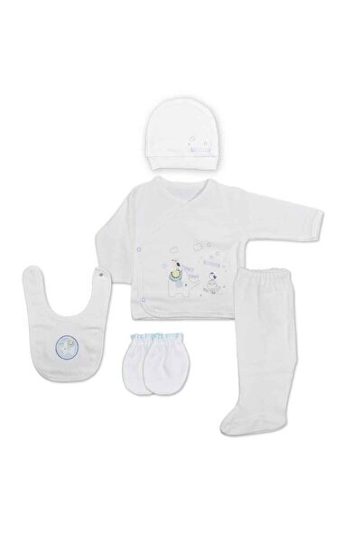 Bebitof Zürafa Baskılı 5 Parça Zıbın Seti Bbtf-862