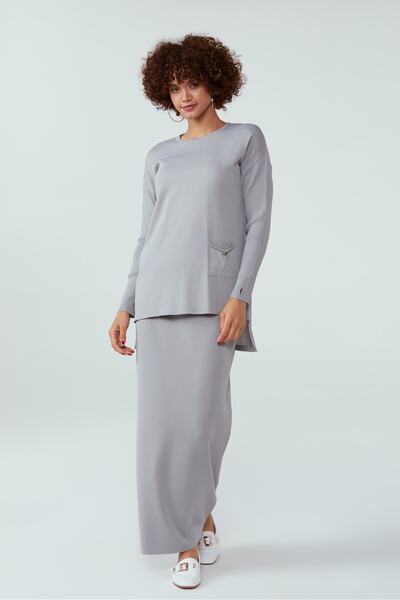 Niliwi Rayon Pencil Skirt Gray