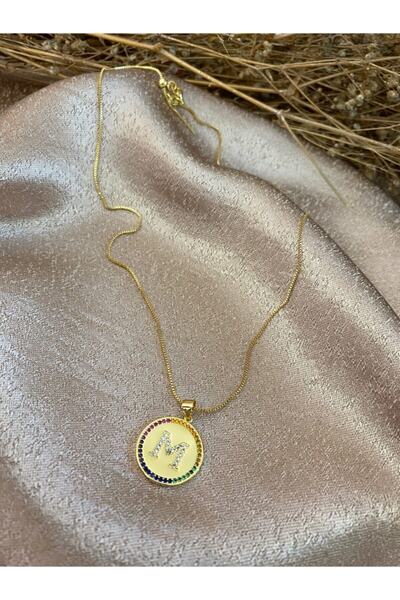 Markiz Takı قلادة من الحجر الملون بحرف M