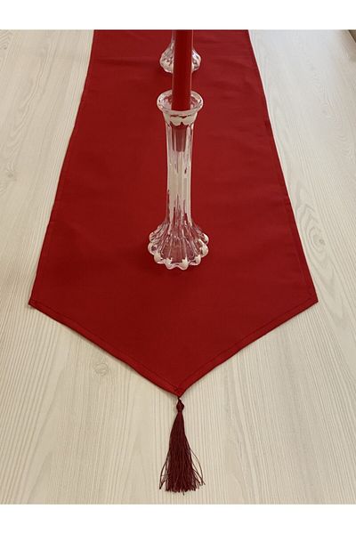 White Alamode Runner din țesătură de rață roșie