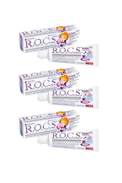 R.O.C.S. Rocs Kids 4-7 Years Old Toothpaste Bubble Gum 45 G Pack of 3