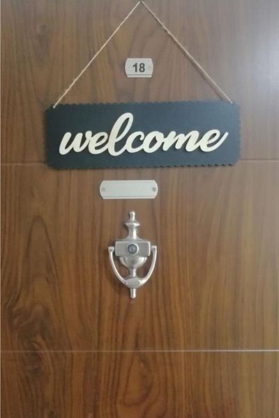 AVMmarketim Welcome Wooden Decorative Door Ornament