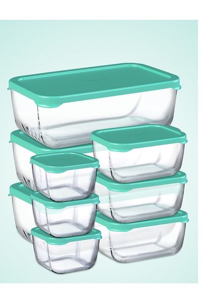 Paşabahçe 9 Pieces Snowbox Storage Kit - Large, Medium and Small Size Pb3X743-3X733-3X223
