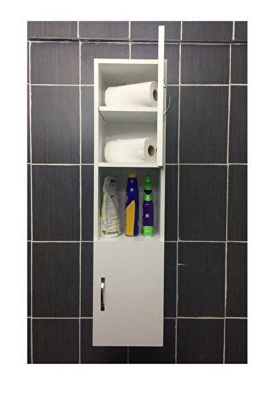 IRMAK MOBİLYA 2 Kapaklı Bölmeli Banyo Asma Boy Dolabı Çok Amaçlı Duvara Monteli Dolap