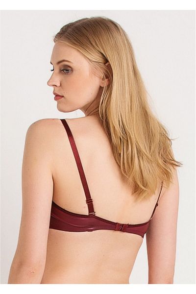 Magic Form 5059 Sutien push-up căptușit cu lichid din țesătură cu aspect de piele de culoare burgundă