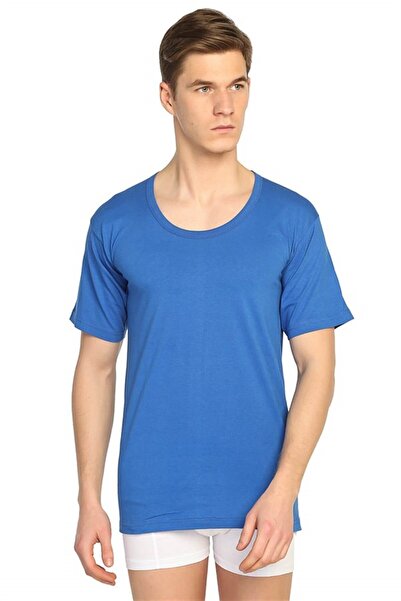 istanbul çamaşırları Men's Crew Neck Athlete Blue 100% Cotton