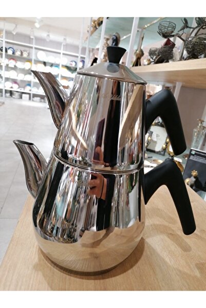 Aryıldız Kemer Soft Siyah Büyük Çaydanlık Takımı