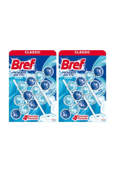 Bref Power Aktif Okyanus Kokulu 3'lü Katı Klozet Koku Giderici X 2 Adet