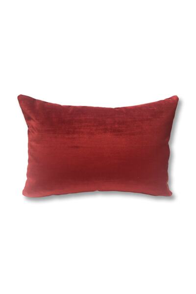 Flora Home Kırmızı Kadife Kırlent Kılıfı 35x50 Cm