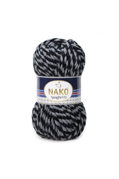 NAKO ( 5 Pieces ) Spaghetti 21365 Black White Hand Knitted Threads Vest Cardigan Thread Scarf Sweater Beanie Thread