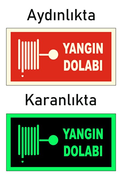 ERGÜNDOĞDU Fotolümen Fosforlu Yangın Dolabı Yön Levhası