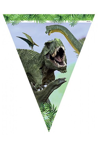 Huzur Party Store Πανό με σημαιάκι Jurassic World - Θέμα νυχτερίδας 320 cm, πανό δεινοσαύρων 10 τεμαχίων