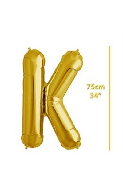 PapatyamPartiEvi Foil Letter K Gold Balloon 75cm (34 Inch)