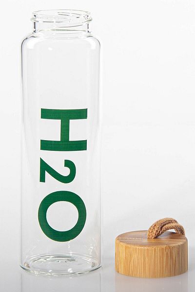 Tohana Obur Home H2O Glass Flask with Bamboo Lid 800 ml