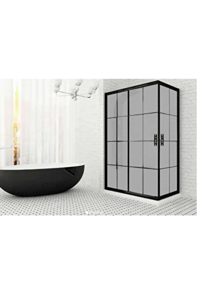 Blackline Siyah Köşe Siyah Çizgili Kumlu 85x85 Dusakabin