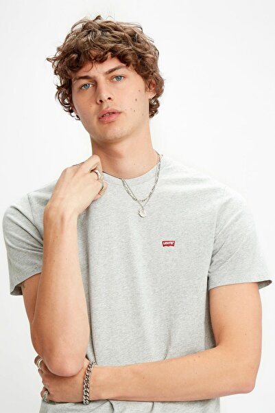 Levi's تي شيرت رجالي أصلي من القطن باللون الرمادي