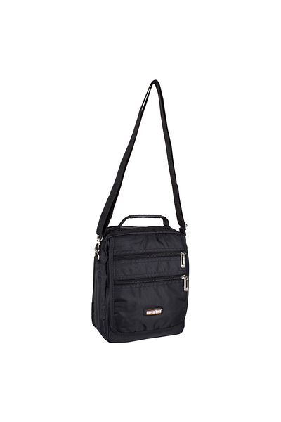 SEVENTEEN 2210 Multi-Compartment Men's Hand and Shoulder Strap Bag Black
