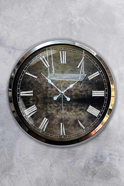 Kasva Concept Cadou 40 Cm Ceas de Perete Vechi din Metal Cromat