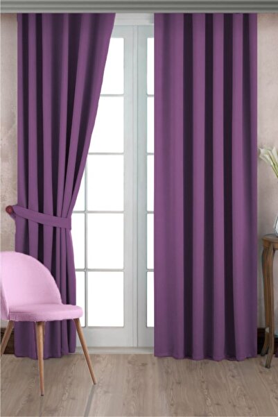 ISSA PERDE Issa Blackout Karartma Termal Mor Fon Perde Tek Kanat