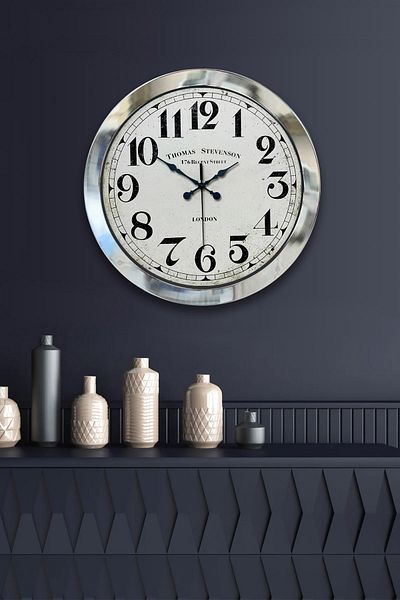 Kasva Concept Δώρο 36 εκ. Chrome Metal Regent Street Ρολόι τοίχου