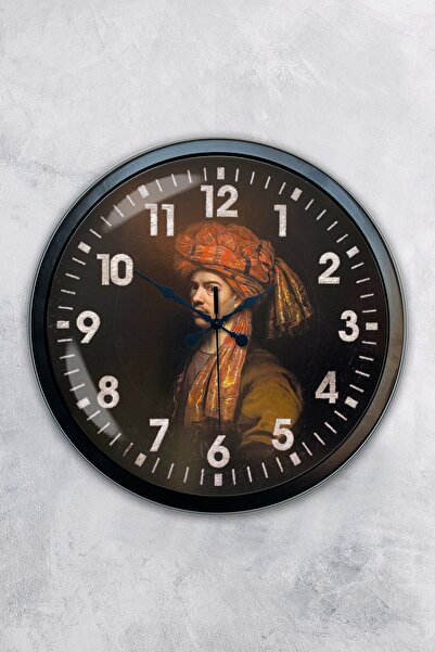 Platin Saat هدية ساعة حائط عثمانية معدنية سوداء مقاس 40 سم