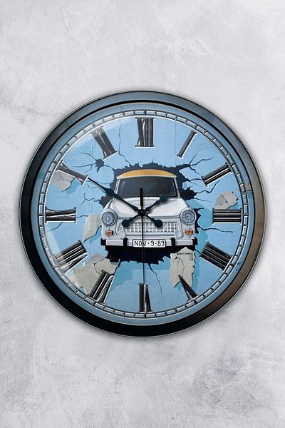 Kasva Concept Gift 40 cm Black Metal Car Wall Clock