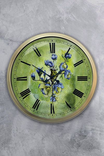 Kasva Concept Gift 40 cm Antique Metal Flowers Wall Clock
